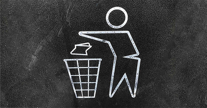 Bicchieri di carta senza plastica litter sign